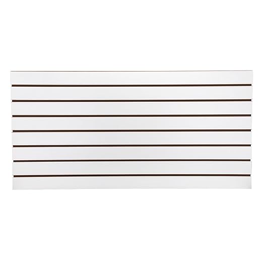 SSWBasics 4ft x 2ft Horizontal White Slatwall Panels Easy Organizer (24"H x 48"L) - Pack of 2 - Streamline Your Space with Effortless Retail Displays, Garage Wall Solutions, and Craft Storage