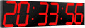 CHKOSDA Digital Wall Clock, Oversize Led Digital Clock Large Display with Auto Dimmer, Huge Countdown Timer with Remote Control, 27" Wide Led Display, 6 Digits, Wall Mount, Date and Temperature (Red)