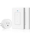 Remote Control Outlet Plug, WILAWELS Wireless Light Switch, On Off Remote Switch Outlet for Lights, Lamps, Home Appliance, 100ft RF Range, No Wiring, FCC Listed (2 Remotes + 1 Outlet) W05RC2106