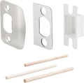 MOSECYOU Standard Door Lock Strike Plate with Spacer Shim, Door Latch Restorer, Universal Security Striker, Repair Kits to Fix Door Won’t Latch in (Satin Nickel)