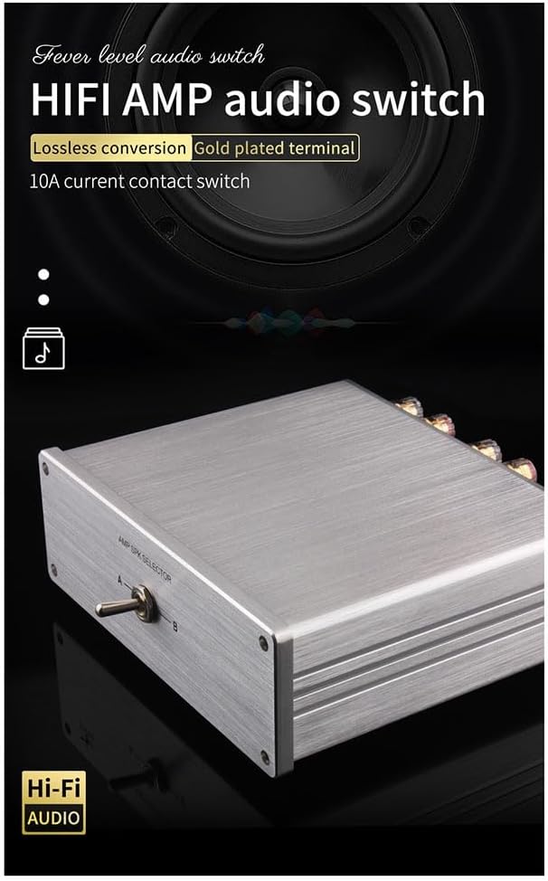 TKOWTB HiFi Lossless 4 in 1 Out 2 in 1 Out HiFi Stereo Audio Source Input Signal Switcher Switch Splitter Box(A) Easy Install
