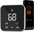 Smart Thermostat for House, WiFi Thermostat Compatible with Alexa and Google Assistant,7day x 8period Programmable Control Tuya/Smart Life, Energy Saving, C-Wire Require (Black)