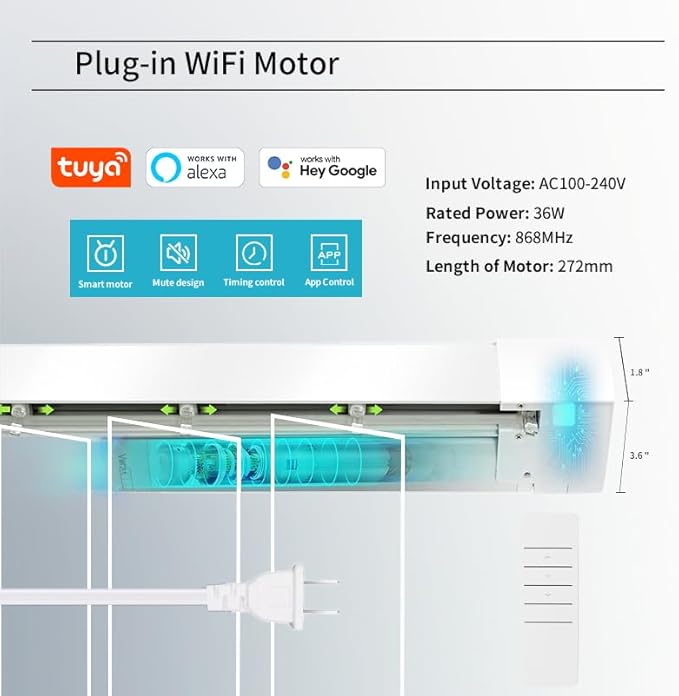 Blindify Motorized Vertical Blinds Compatible with Alexa Google Home, Light Filtering Sliding Door Shades Smart Vertical Blinds Remote Control Customize, Jacquard Grey