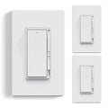 ELEGRP Digital Dimmer Light Switch for 300W Dimmable LED/CFL Lights and 600W Incandescent/Halogen, Single Pole/3-Way LED Slide Dimmer Light Switch, Wall Plate Included, UL Listed, 3 Pack, Matte White