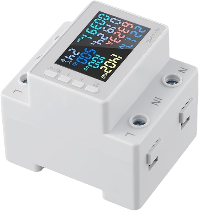 Noteflora LCD Digital Energy Meter With Voltage And Current Monitor, AC170-300V Power Voltmeter For Rail Mount, Compatible With KWS-302WF White(KWS-302L)