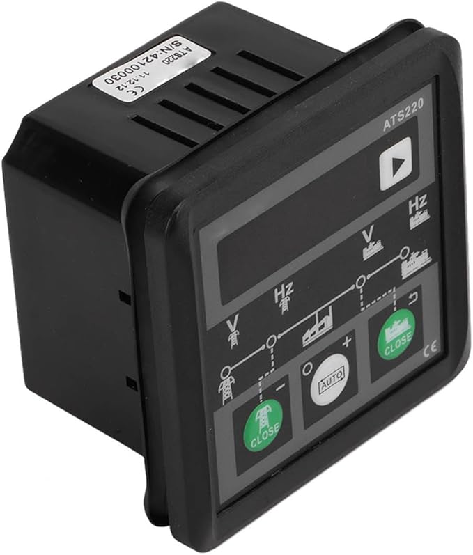 Fafeicy IP54 ATS220 AC30‑300V Mains Genset Power Controller Automatic Switch Module with LED Display, Voltage Frequency Simulation Control