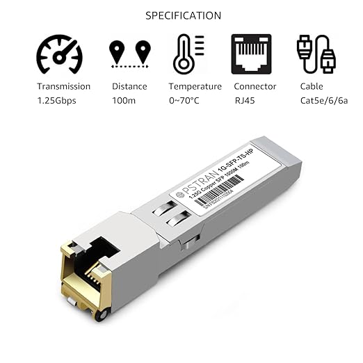 OPSTRAN 1000BASE-T SFP RJ45 Copper Transceiver Module Compatible with HPE Aruba J8177D J8177DCM JL747A Procurve J8177C J8177B J8177A 100m Cat5e/6 10 Pack