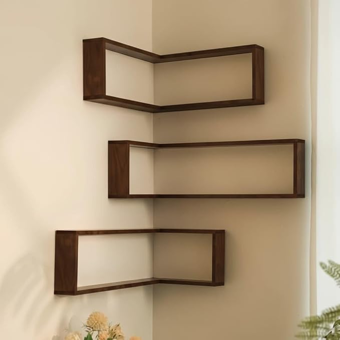 ABOUTYES Illuminated Corner Shelf with Remote, Smart Corner Shelves That Light up Your Space, Corner Shelf Display Rack for Figurines