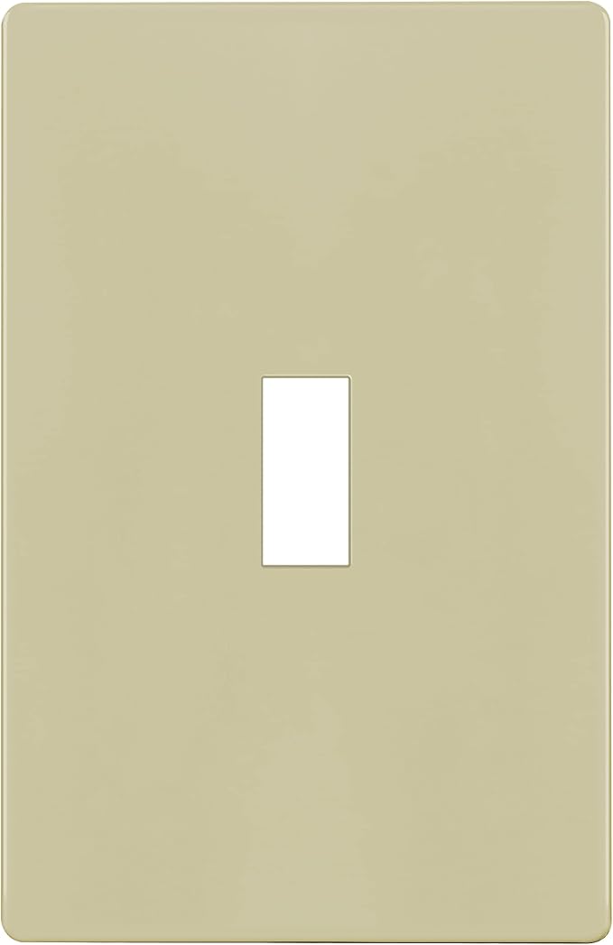 ENERLITES Screwless Toggle Switch Wall Plate, Child Safe Light Switch Cover, Standard Size 1-Gang 4.68" x 2.93", Unbreakable Polycarbonate Thermoplastic, UL Listed, SI8811-I, Glossy, Ivory