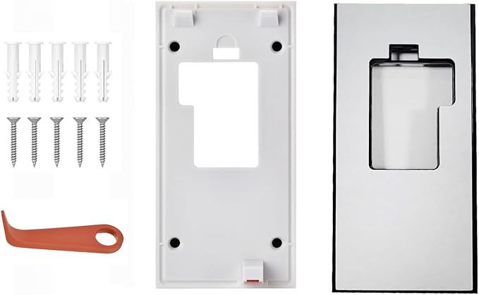 Fansoun Adhesive Video Doorbell Mount for Ring Battery Doorbell(2024 Release) No Drilling Camera Door Mounting Holder Bracket Accessories for Apartments Office Houses (White)