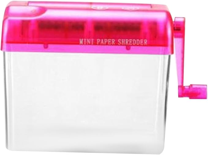 JOINPAYA Manual Desktop Paper Shredder Small Handheld Household Manual Shredder Portable Paper Cutting Tool for Home Office Use Red