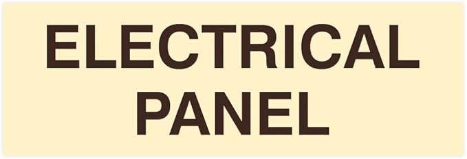All Quality Basic Electrical Panel Sign - Fire Regulation Safety Compliance Sign - Ivory/Dark Brown - Medium (1 Pack)
