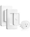 WILAWELS Remote Control Outlet Wireless Wall Switch, Wireless On Off Remote Switch Outlet with Magnetic Base for Light, Lamp, 100ft RF Range, 10A/1250W, Two Switches for One 0utlet W14RC2106