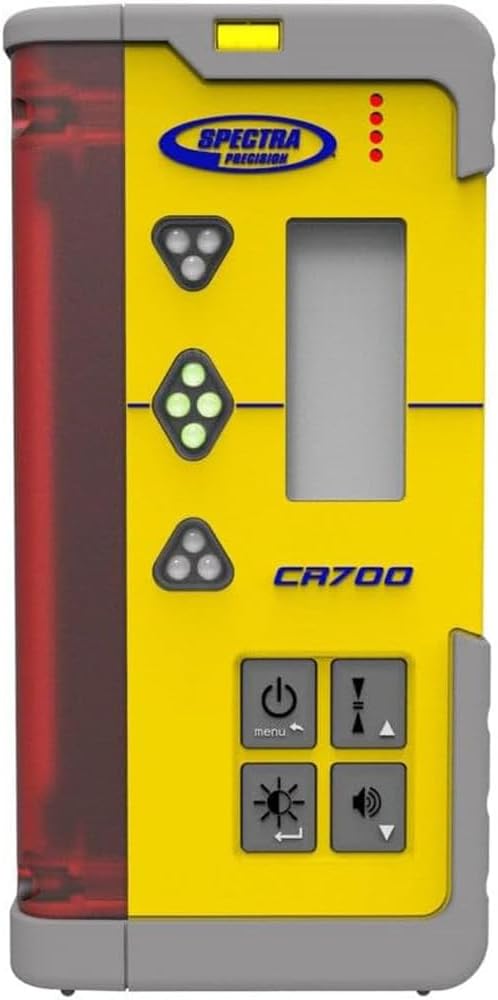 Spectra Precision CR700 Combination Laser Receiver with Rod Clamp and Magnetic Mount – IP67 Waterproof Digital Readout, 5-in Detection, 200° Reception, Radio Capability
