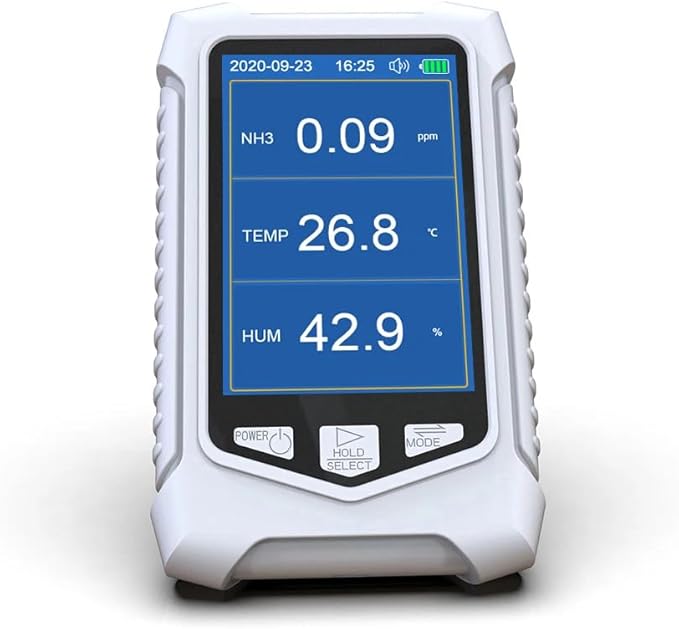 NH3 Meter Ammonia Air Quality Monitor Portable Ammonia Gas Detector Handheld NH3 Analyzer Gas Tester Ammonia Sensor Alert Device