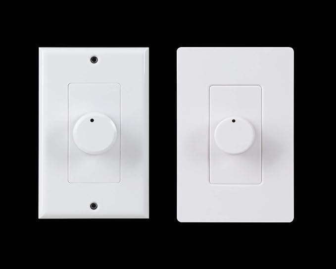 OSD Audio 300W Sleek, Modern, Minimalist Design in Wall Volume Control, Rotary Knob White Impedance Matching SLK300