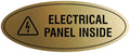 Signs ByLITA Oval Electrical Panel Inside Sign (Brushed Gold) - Large 2 Pack