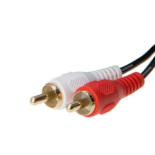 WireZee 2RCA to 2RCA Stereo Audio 10FT Cable - RCA Male to Male Cord for TV, Amplifier, Speaker, DVD, Home Theater, Hi-Fi Sound System – Dual RCA Subwoofer Cable – Gold-Plated Connectors