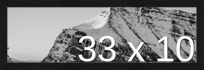 Frame It Easy 33 x 10 Black Grain Wood Frame (Derby)