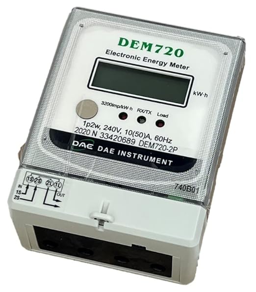 DAE DEM720-2P, 240V Electric kWh Submeter, RS485, 1P2W (2 hot wire), 50A, Internal CT