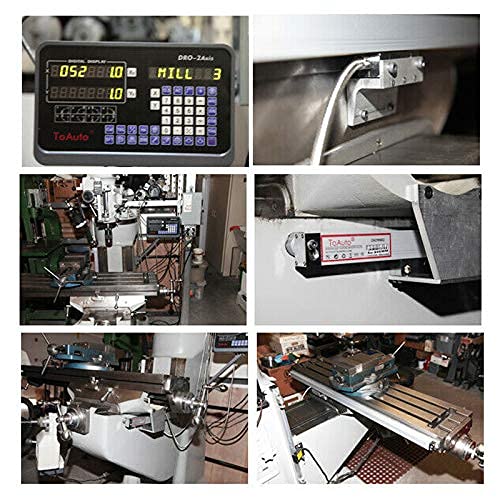 TOAUTO Digital Readout 2 Axis 3 Axis DRO Display Linear Scale 550mm 22" Precision 5um for Bridgeport/Knee Milling Lathe EDM Mill Machine