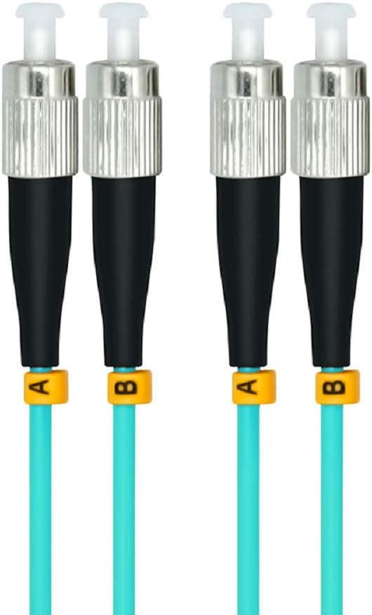 Jeirdus 3Meters 10ft Duplex 50/125 10G OM3 Multi-Mode Fiber Optic Cable Jumper Optical Patch Cord FC-FC