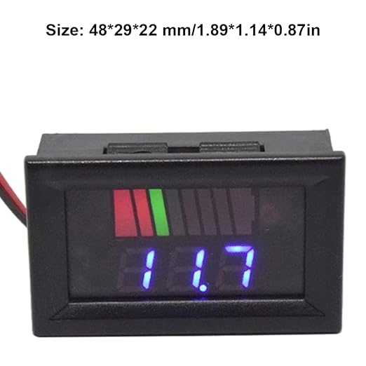 Battery Charge Level Indicator Car Battery Capacity Meter Tester Checker 12V-60V Blue Motorcycle Checker Auto Tester Fuel Gauge Indicator