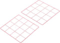 PATIKIL 8"x8" Wire Grid Panel, 2 Pack Board Photo Pictures Memo Display Grid Panels Hanging Organizer Wall Decorative Panel for Home Office Wedding, Pink