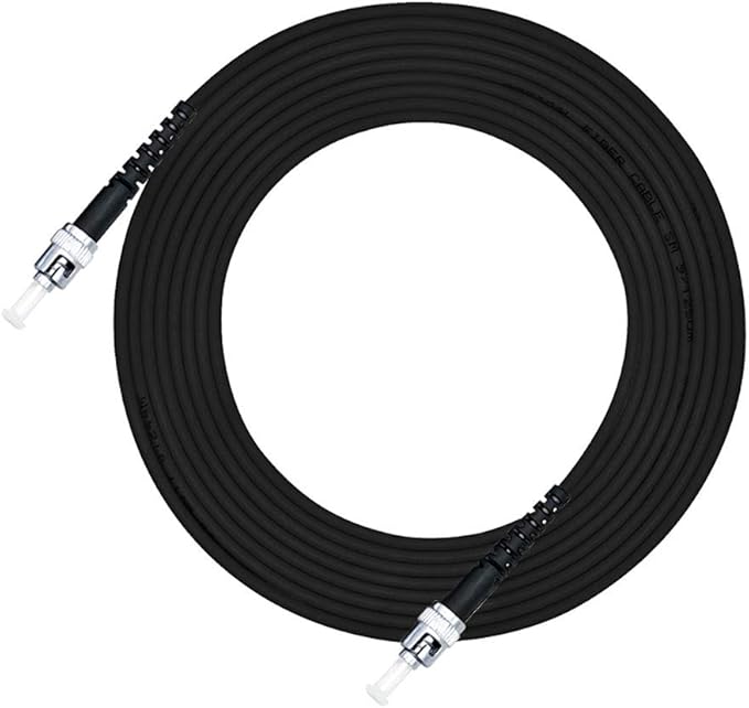 Jeirdus 5M ST to ST Outdoor Armored Simplex 9/125 SM Fiber Optic Cable Jumper Optical Patch Cord Singlemode 5Meters 16ft ST-ST