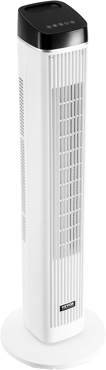 VEVOR Tower Fan, 22 ft/s Velocity Quiet Floor Fan, 70° Oscillating Fans for Indoors with 3 Speeds, 4 Modes, 12H Timer, Portable Standing Bladeless Fan with Remote Control for Bedroom, Office, Home