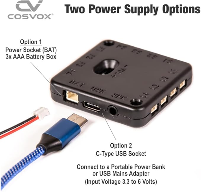 COSVOX Cosplay Sound Effects Module. DIY Audio MP3 Sound Chip with 4 Push Buttons, 8MB Memory. Add Sound Effects or Music to Your Cosplay Costume Accessories, Crafts, Props and Replicas.