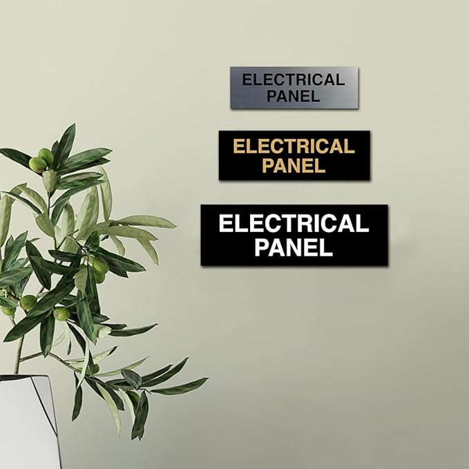 All Quality Basic Electrical Panel Sign - Fire Regulation Safety Compliance Sign - Lt Gray - Small (10 Pack)