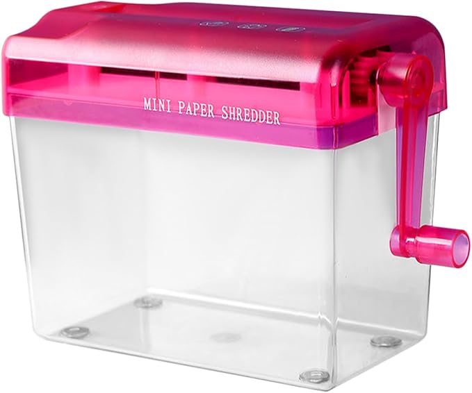 DEARMAMY Manual Paper Shredder for Home and Office, Mini Handheld A4 Paper Cutter, Wear-Resistant Portable Desktop Shredder for School and Household Use