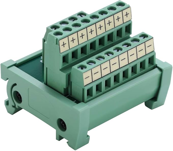 ANMBEST 2 in 8 Out Terminal Blocks Module, 25A DIN Rail and Panel Mounting Power Distribution Breakout Board for PLC Servo Power Amplifier