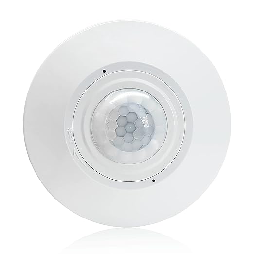 RAYZEEK DC 12/24V 10A Low Voltage Ceiling Sensor Pir Occupancy Motion Detector,360 Motion Sensor,8-12M High Sensitive Ceiling Motion Sensor Switch, Commercial/Industrial Grade, White
