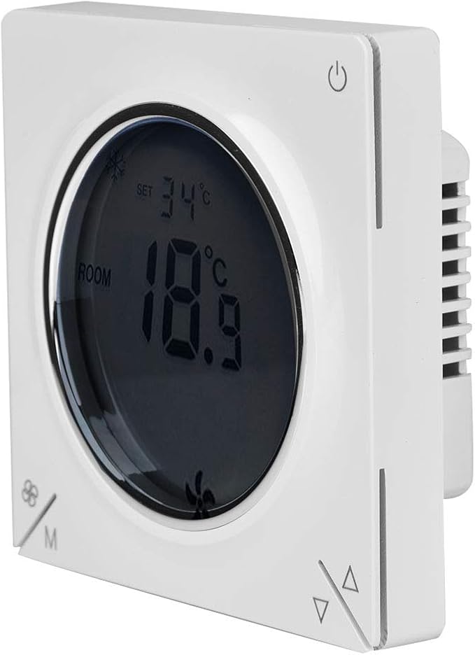 Ymiko Central Thermostat for AC and Heating, LCD Display Temperature Controller for Fan Coil Units, Home Cooling and Warming System