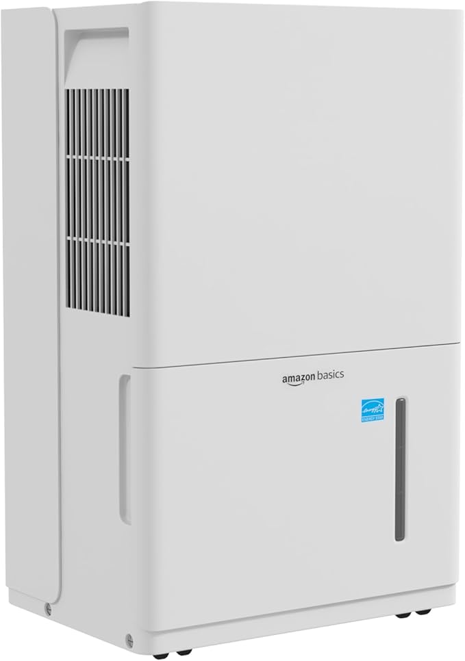 Amazon Basics Dehumidifier, 35-Pint, Energy Star Certified, for Basement, Bathroom and Other Rooms Up to 2500 SFT, with Timer, auto-defrost, Overflow Protection, White