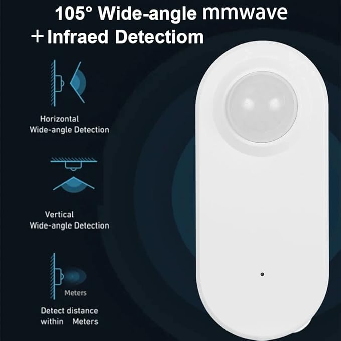 Haozee Smart Motion Sensor, Zigbee PIR Motion Sensor with Illumination, High Sensitivity, Real-time Detection, Zigbee Hub Required, Supports Home Assistant, Zigbee2MQTT