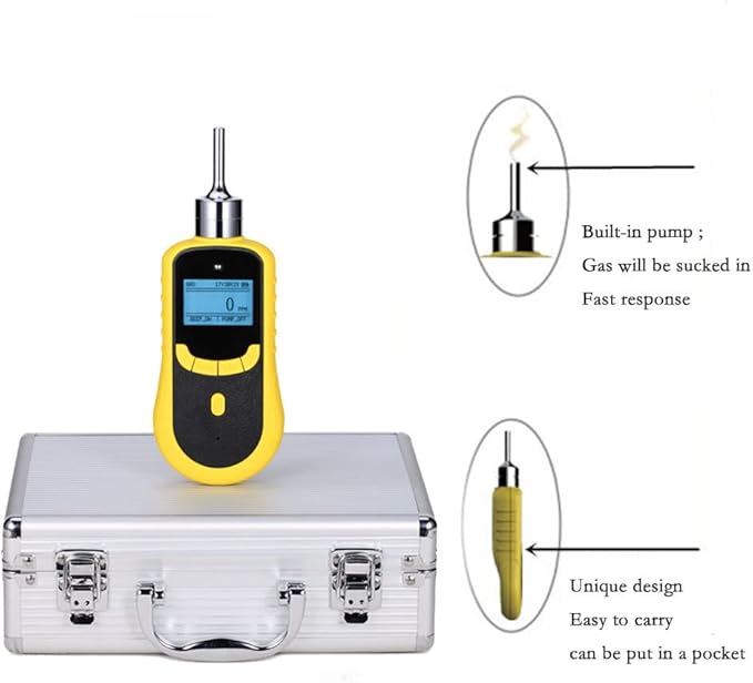 ATO Portable Hydrogen (H2) Gas Detector, 0 to 1000 ppm Gas Leak Detector Real-time LCD Display High Precision H2 Measuring Range 1ppm Resolution (0-1000ppm)