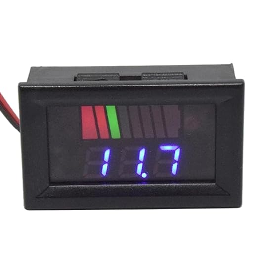 Battery Charge Level Indicator Car Battery Capacity Meter Tester Checker 12V-72V Blue Motorcycle Checker Auto Tester Fuel Gauge Indicator