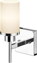 AONEON Vanity Lights Polished Chrome Bathroom Light Fixtures with White Frosted Glass Shade, Wall Sconce for Mirror Hallway Entrance Porch T001CH-L1