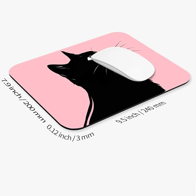 Armanza Square Mouse Pad Cat,Personalized Premium-Textured Custom Mouse Mat Design,Washable Mousepad Lycra Cloth,Non-Slip Rubber Base Computer Mouse Pads for Wireless Mouse