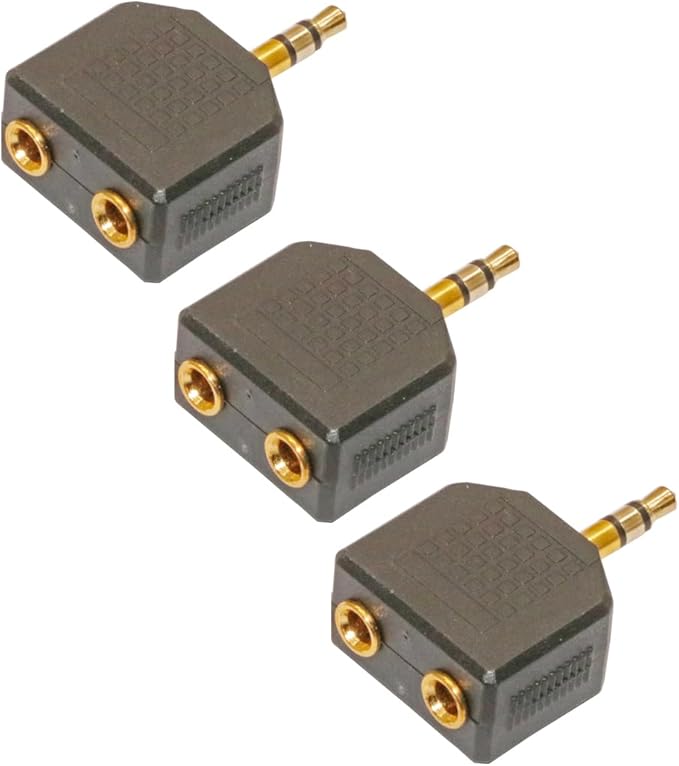 ZJKJHJY 3.5mm Audio Splitter Adapter, 1/8 inch Male to 2X Female Y-Connector, 3-Pack
