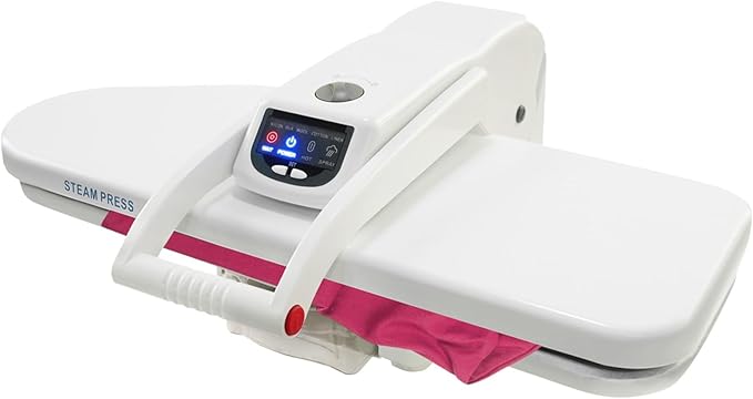 ESP-810E Steam Press, 5 Gears Temperature Digital Steam Press with Overheating Protection and Steam Burst Function for Ironing Clothes, Sheets (110V 1600W, White)