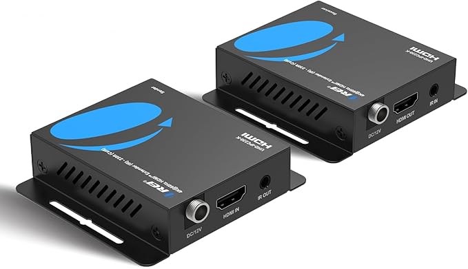 OREI HDMI Over Ethernet Extender via CAT6/7-4K@60Hz Up to 230 ft – HDMI 2.0 & HDCP 2.2 Compliant - 18Gbps Video Bandwidth with HDR 10 – Power Over Cable - 1 Year Warranty (UHD-IPC230-K)