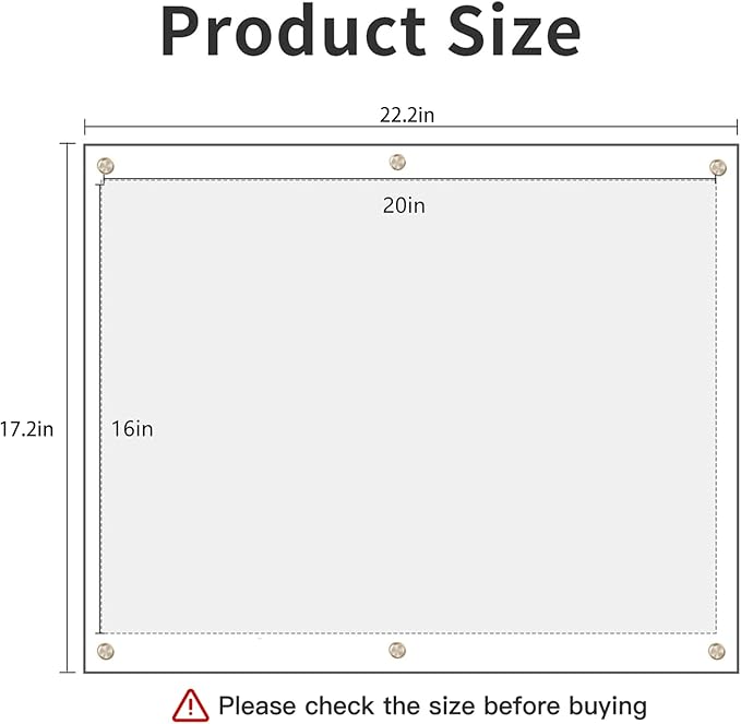 Kalami 3Pack 16x20 Clear Acrylic Wall Mount Picture Frame Self Adhesive, No Drill Holes Floating Frameless Large Photo Frame for Paintings Portrait Landscape Poster or Other Artworks