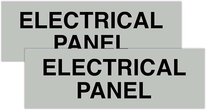 All Quality Basic Electrical Panel Sign - Fire Regulation Safety Compliance Sign - Lt Gray - Medium (2 Pack)