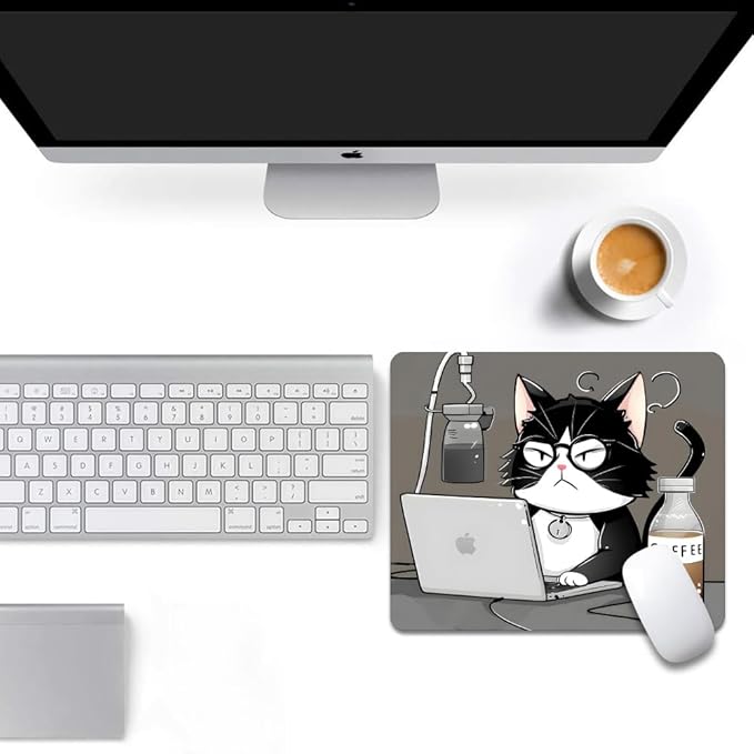 Cat (2) Square Mouse pad, Texture, Waterproof, Anti Slip Rubber Base, Computer Mouse pad, Laptop Mouse pad