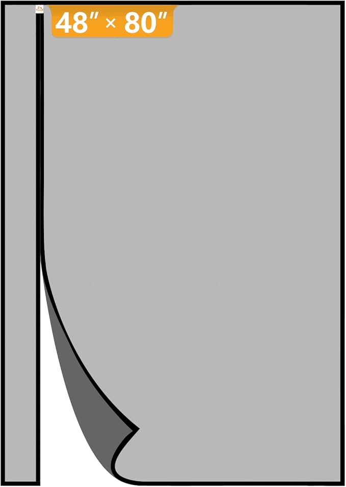Yotache Reversible Left Right Side Opening Magnetic Screen Door Fits Door Size 48 x 80, Reinforced Sewing Mesh for Balcony, French, Sliding Glass Door, Actual Screen Size 50" x 81"