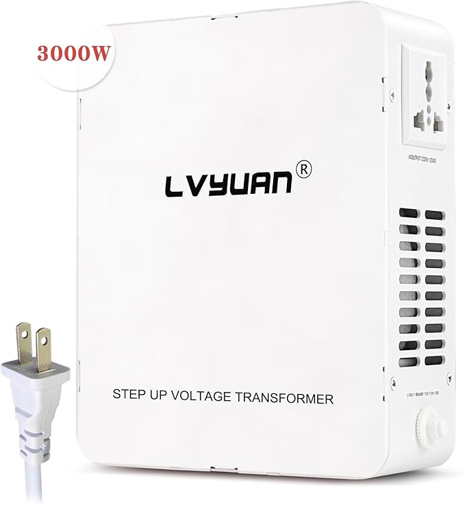 LVYUAN 3000W Watt Voltage Transformer Converter Step Up/Down Converter 110/120 Volt - 220/240 Volt with Circuit Breaker Protection for Euro China Korea Appliances[3 Year Warranty]